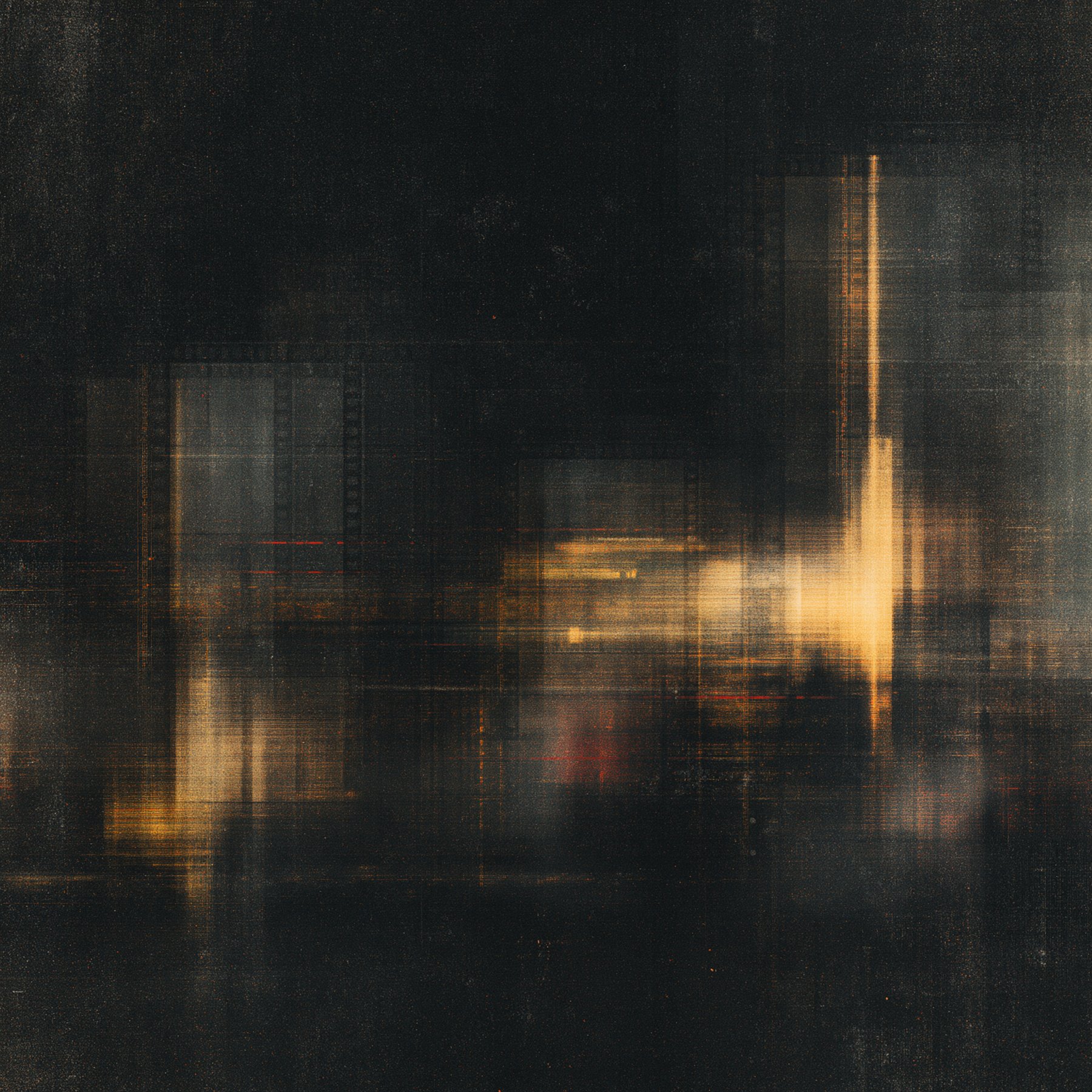 Warm light moving through darkness in the LES.MEDIA daily studio record